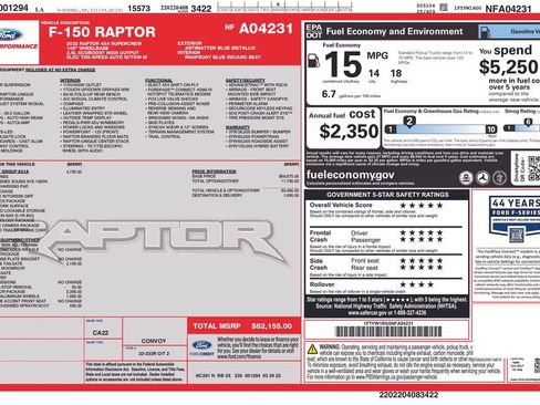 Used 2022 Ford F150 Raptor w/ Equipment Group 801A High AWD/4WD image 33