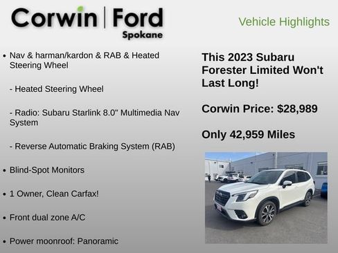 Used 2023 Subaru Forester Limited w/ Popular Package #2 AWD/4WD image 6