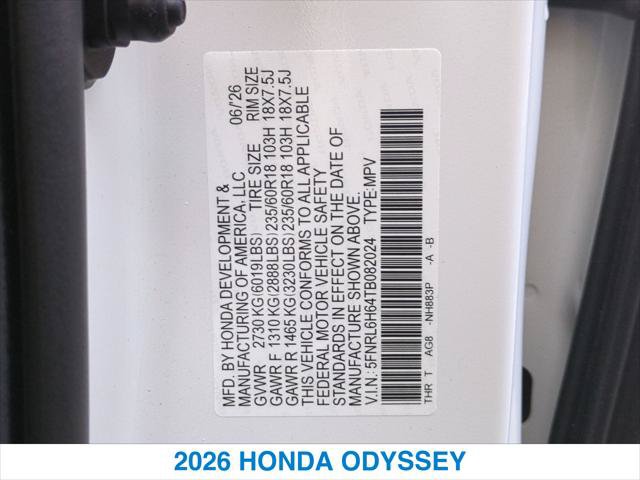 New 2026 Honda Odyssey EX-L image 26