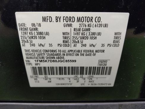 Used 2018 Ford Explorer XLT w/ Equipment Group 202A FWD image 33