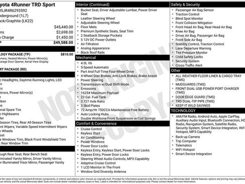 Used 2024 Toyota 4Runner TRD Sport w/ Technology Package AWD/4WD image 47