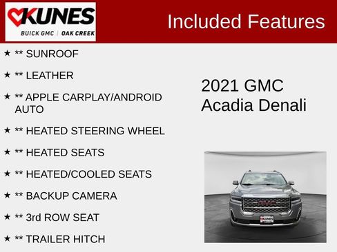 Used 2021 GMC Acadia Denali w/ Denali Ultimate Package AWD/4WD image 2