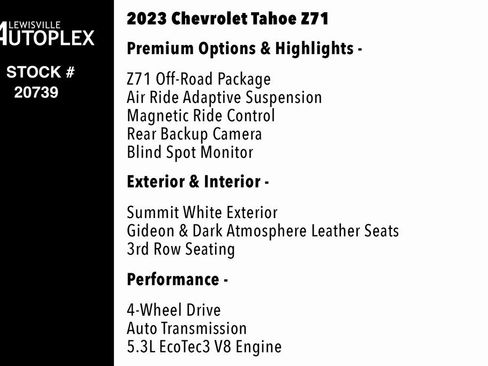 Used 2023 Chevrolet Tahoe Z71 w/ Z71 Off-Road Package image 2