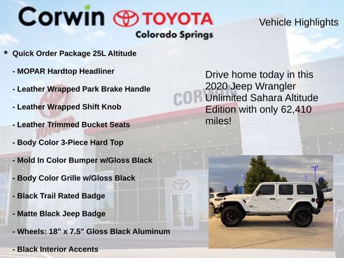 Used 2020 Jeep Wrangler Unlimited Sahara AWD/4WD image 7
