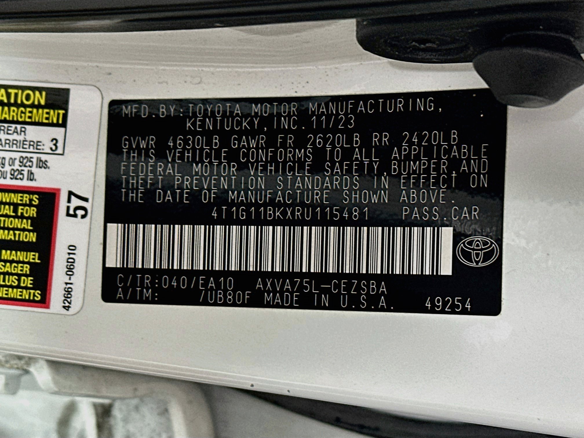 Certified 2024 Toyota Camry SE w/ Protection Package (Q2) (TMS) AWD/4WD image 29