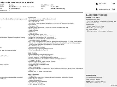 Used 2016 Lexus IS 300 AWD w/ F Sport Package image 5