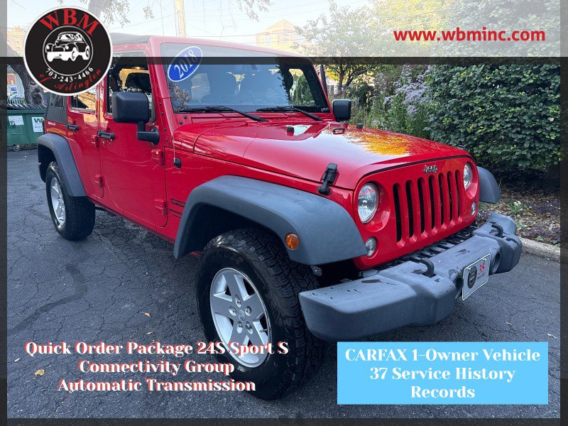 Used 2018 Jeep Wrangler Unlimited Sport S AWD/4WD image 1
