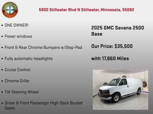 Used 2025 GMC Savana 2500 w/ Driver Convenience Package RWD image 10