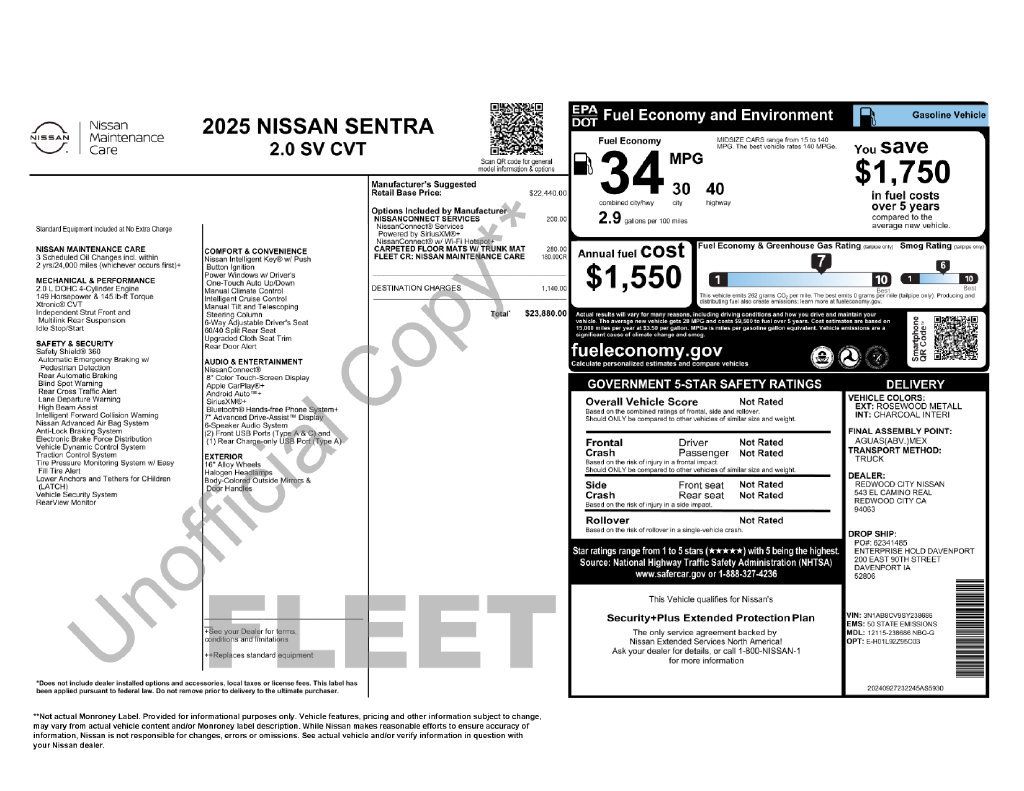 Used 2025 Nissan Sentra SV FWD image 2