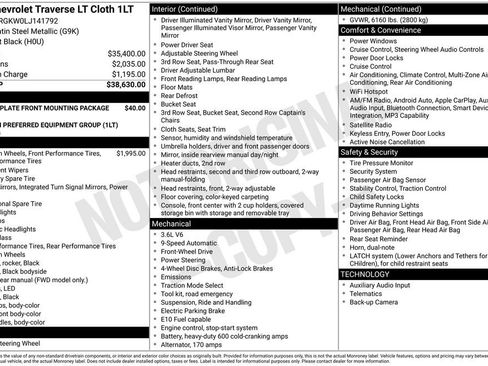 Used 2020 Chevrolet Traverse LT FWD image 12