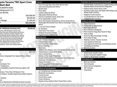 Certified 2024 Toyota Tacoma TRD Sport w/ TRD Sport Premium Package image 32