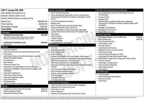 Used 2017 Lexus ES 350 w/ Premium Package image 5