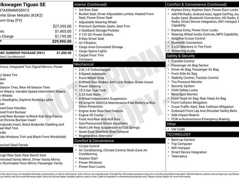 Used 2021 Volkswagen Tiguan SE w/ Panoramic Sunroof Package FWD image 36