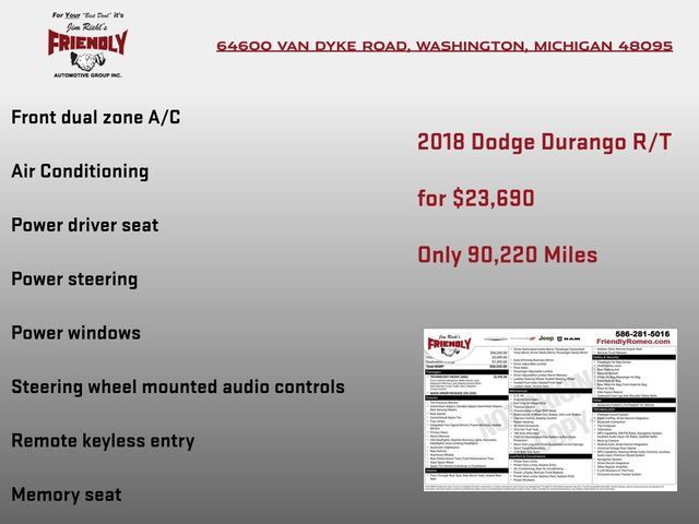 Used 2018 Dodge Durango R/T w/ Technology Group AWD/4WD image 5
