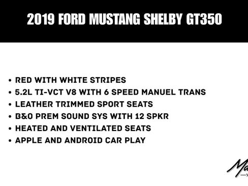 Used 2019 Ford Mustang Shelby GT350 w/ Technology Package RWD image 2