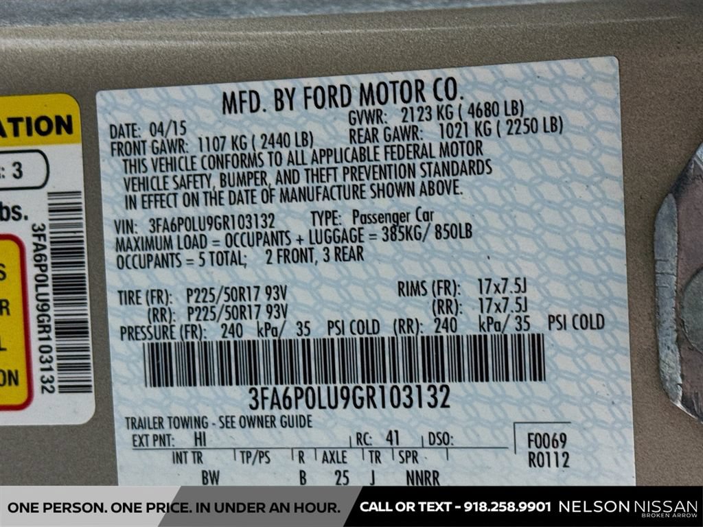 Used 2016 Ford Fusion SE w/ Equipment Group 502A FWD image 31