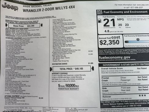 New 2026 Jeep Wrangler Sport image 28