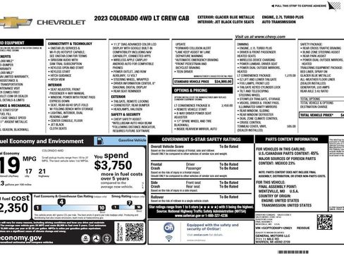 Used 2023 Chevrolet Colorado LT w/ LT Convenience Package II AWD/4WD image 3