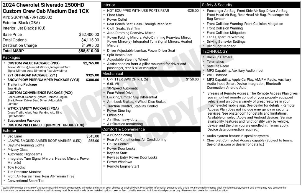 Used 2024 Chevrolet Silverado 2500 Custom w/ Custom Value Package AWD/4WD image 5