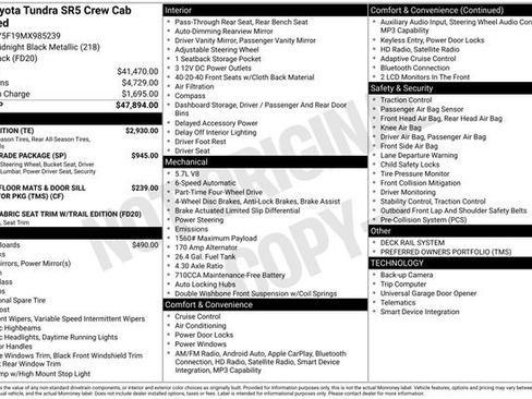 Used 2021 Toyota Tundra SR5 w/ Trail Edition AWD/4WD image 1