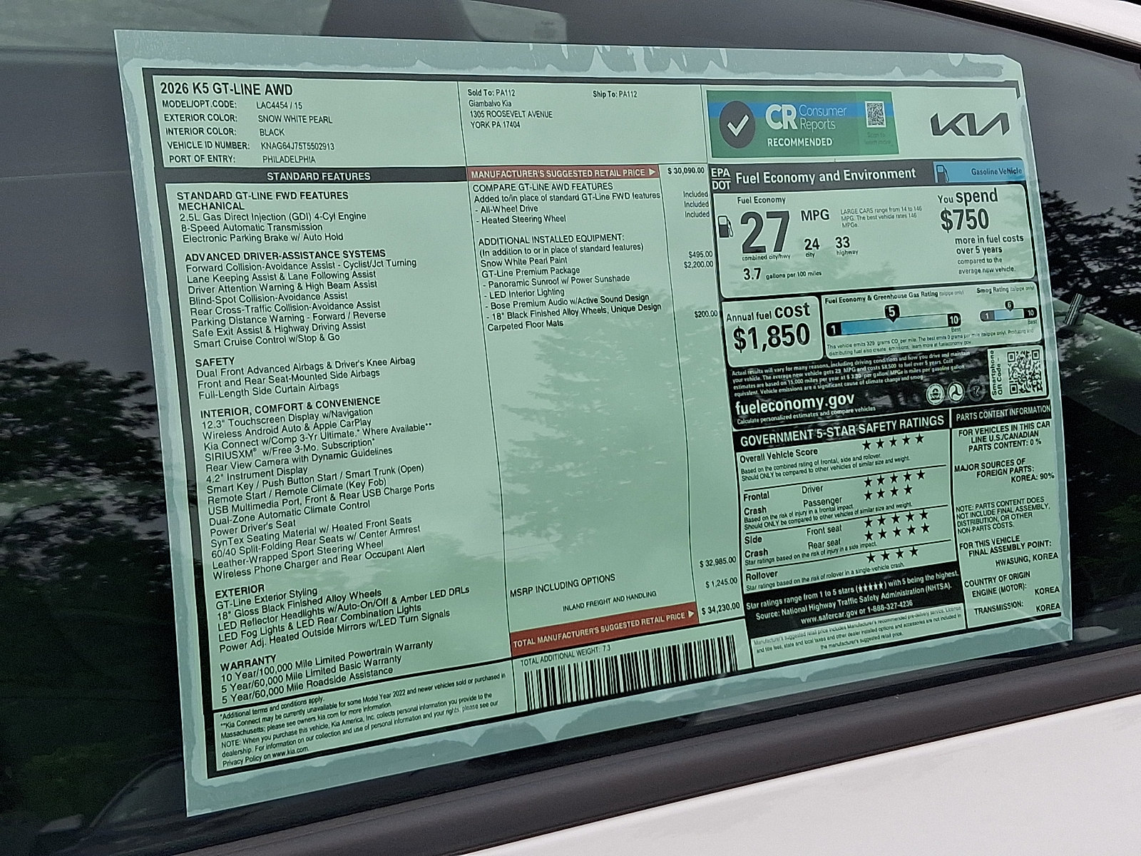 New 2026 Kia K5 GT-Line w/ GT-Line Premium Package AWD/4WD image 23