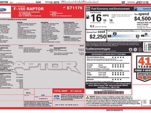 Used 2018 Ford F150 Raptor w/ Equipment Group 802A Luxury AWD/4WD image 19