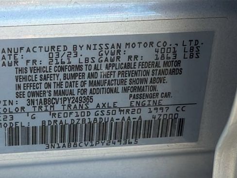 Certified 2023 Nissan Sentra SV FWD image 30