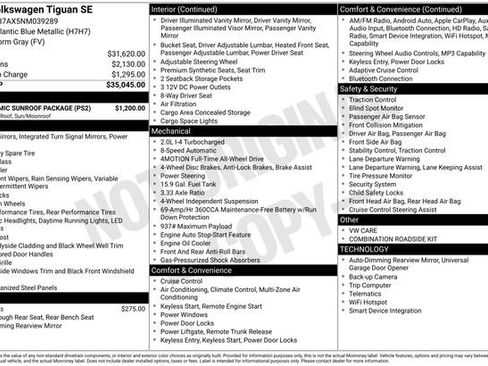 Used 2022 Volkswagen Tiguan SE w/ Panoramic Sunroof Package image 9