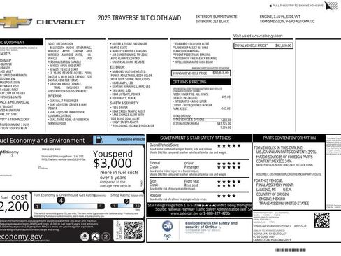 Used 2023 Chevrolet Traverse LT w/ LPO, Floor Liner Package AWD/4WD image 12