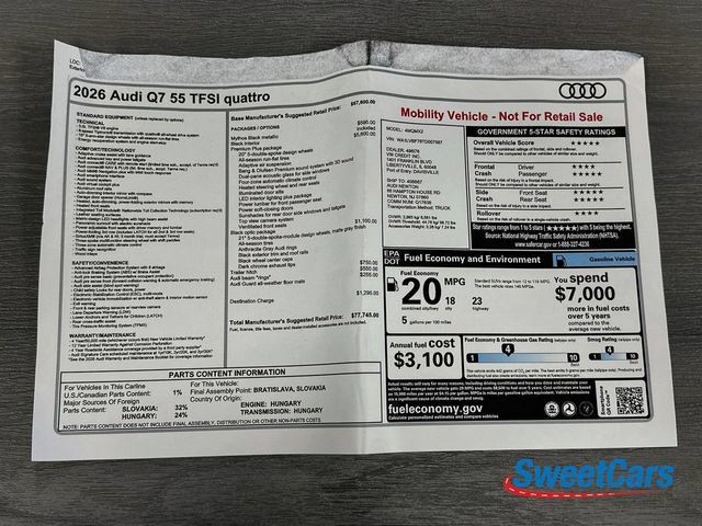 Used 2026 Audi Q7 3.0T Premium Plus w/ Premium Plus Package AWD/4WD image 62