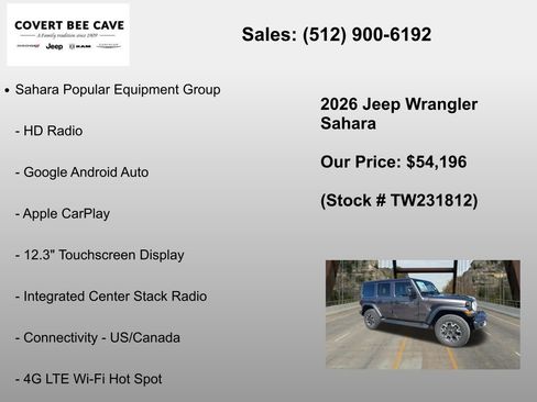 New 2026 Jeep Wrangler Sahara AWD/4WD image 12