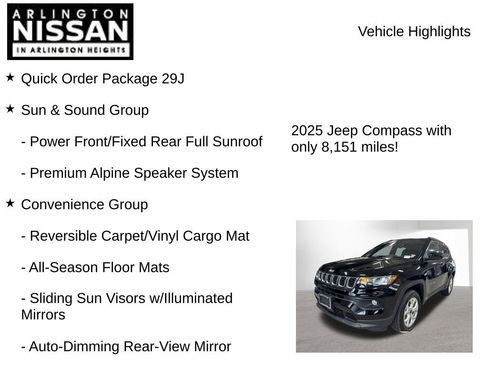 Used 2025 Jeep Compass Latitude w/ Sun & Sound Group image 8