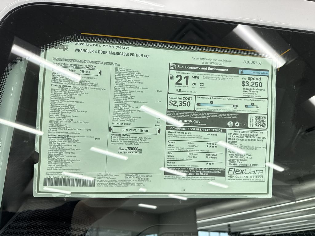 New 2026 Jeep Wrangler Unlimited Sport w/ Dual Top Group AWD/4WD image 40
