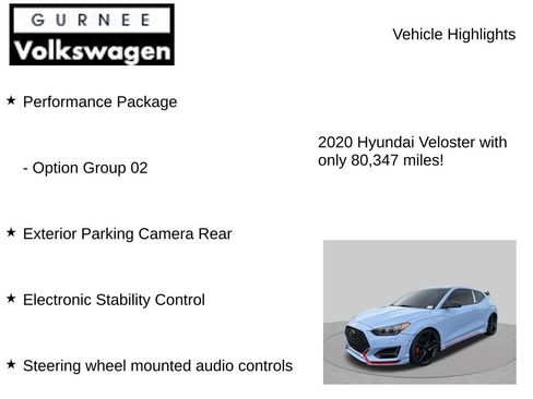 Used 2020 Hyundai Veloster N w/ Performance Package FWD image 7