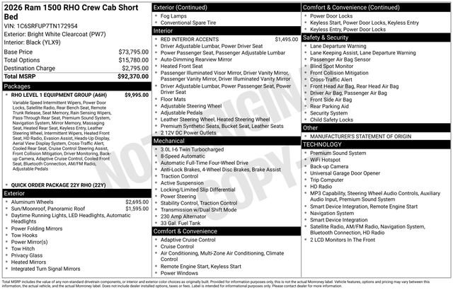 New 2026 RAM 1500 RHO w/ RHO Level 1 Equipment Group AWD/4WD image 22