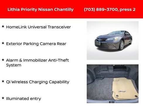 Used 2016 Toyota Camry XLE w/ Moonroof Package FWD image 12