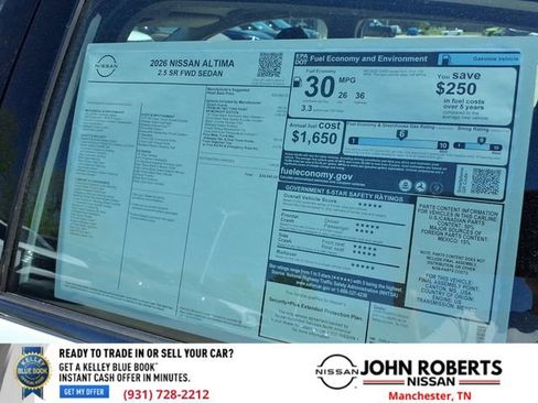 New 2026 Nissan Altima 2.5 SR w/ SR Midnight Edition Package FWD image 21