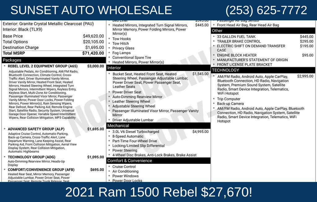 Used 2021 RAM 1500 Rebel w/ Rebel Level 2 Equipment Group AWD/4WD image 46