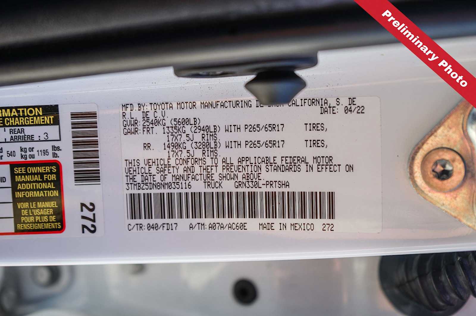 Used 2022 Toyota Tacoma TRD Sport w/ Technology Package RWD image 21