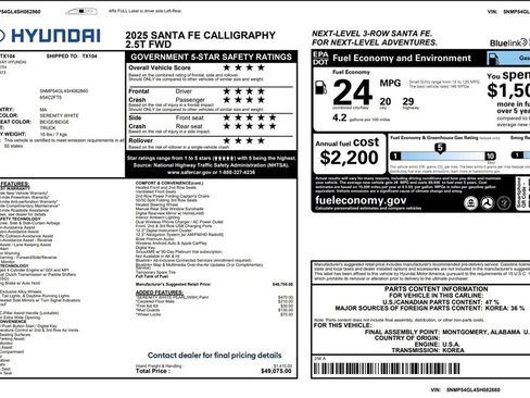 Used 2025 Hyundai Santa Fe Calligraphy image 3