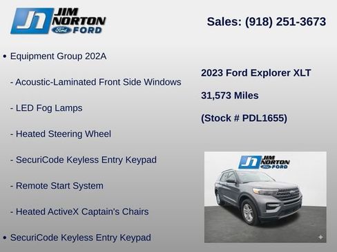 Used 2023 Ford Explorer XLT w/ Equipment Group 202A AWD/4WD image 8