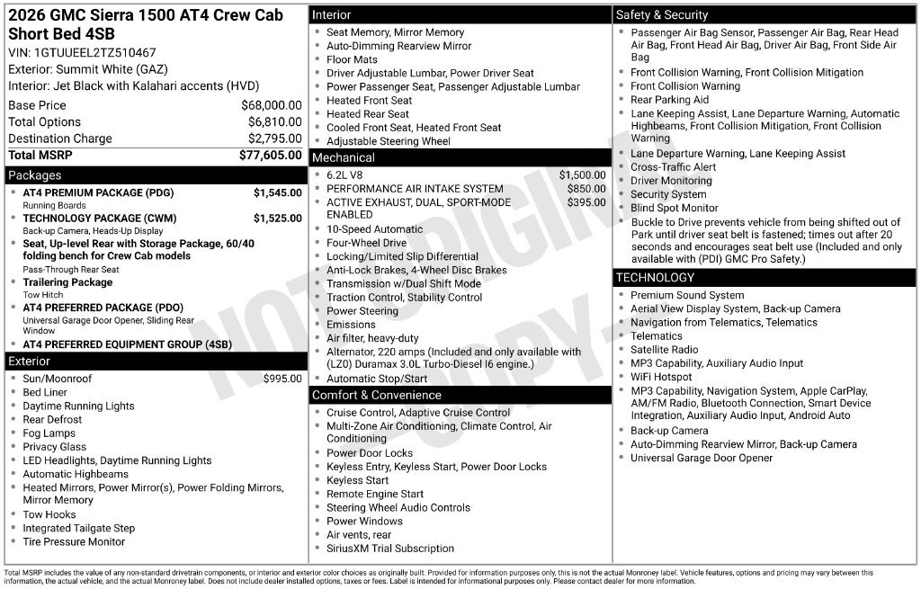New 2026 GMC Sierra 1500 AT4 w/ AT4 Premium Package AWD/4WD image 5