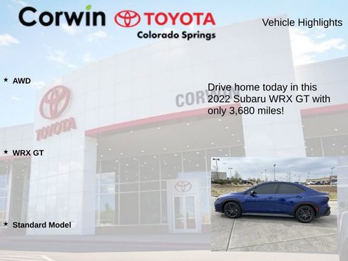 Used 2022 Subaru WRX GT AWD/4WD image 6