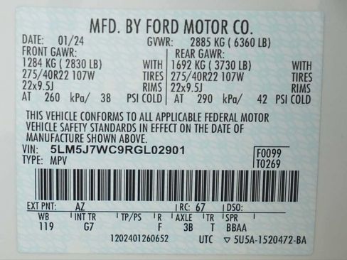 Used 2024 Lincoln Aviator Reserve w/ Equipment Group 201A RWD image 30