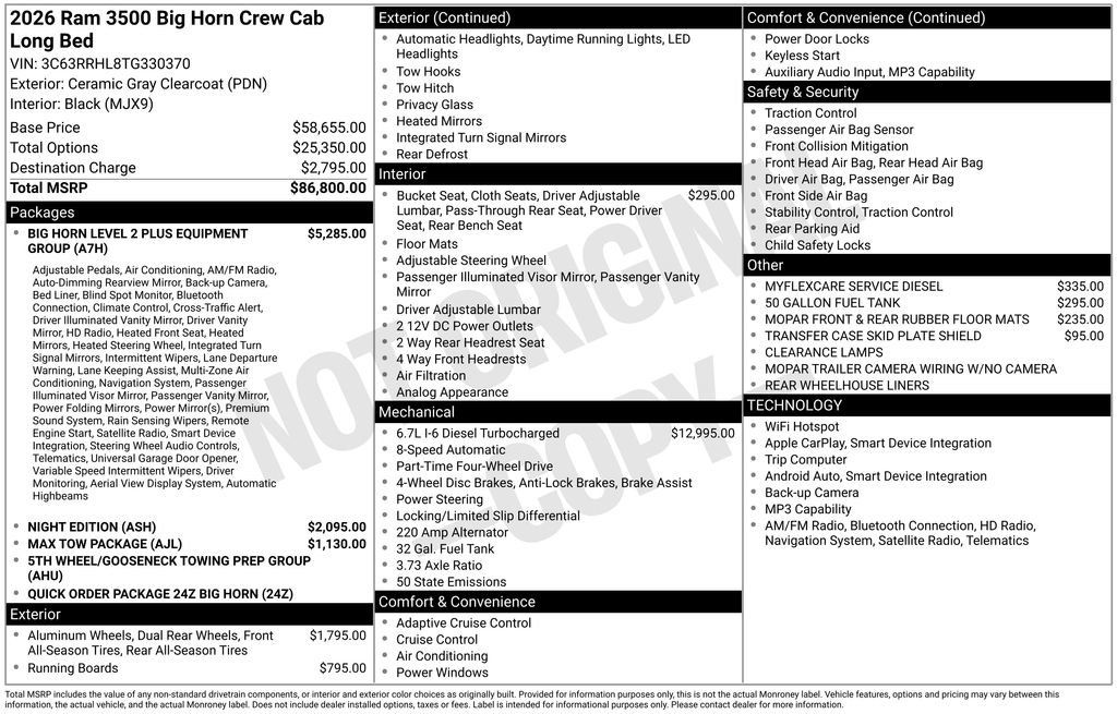 New 2026 RAM 3500 Big Horn AWD/4WD image 7