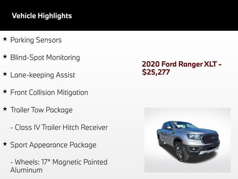 Used 2020 Ford Ranger XLT w/ Equipment Group 301A Mid AWD/4WD image 46