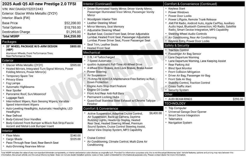 Certified 2025 Audi Q5 Prestige AWD/4WD image 33