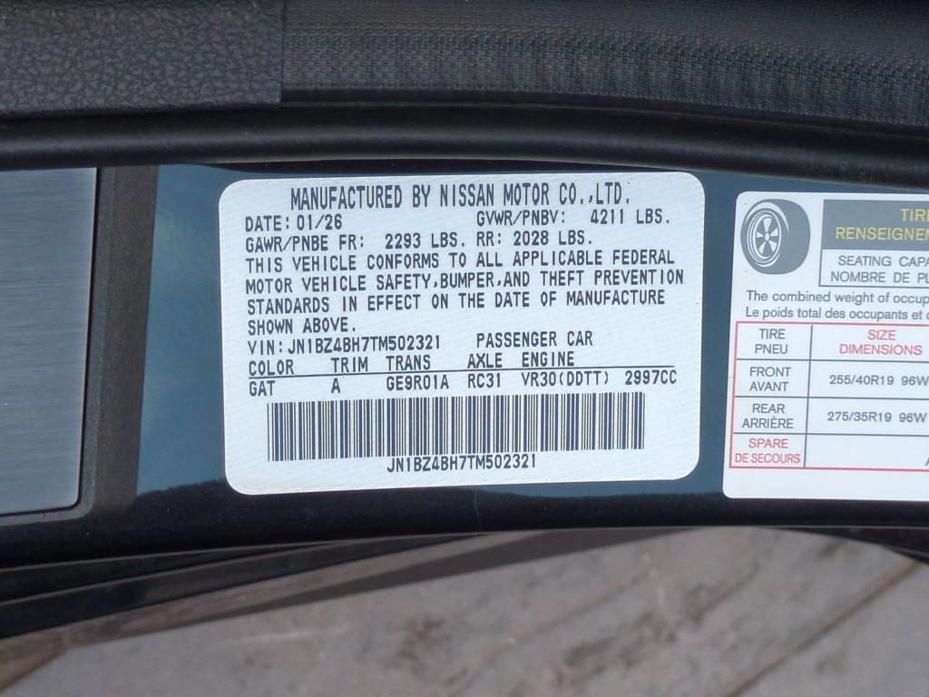 New 2026 Nissan Z Performance w/ Floor Mat Package RWD image 23