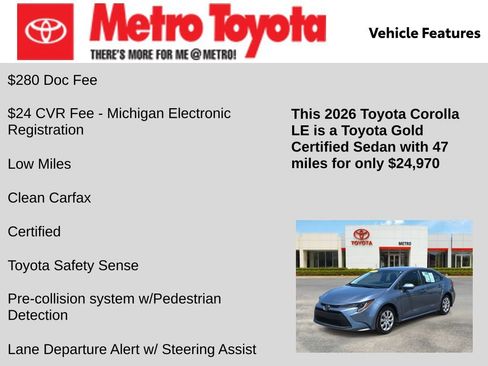 Certified 2026 Toyota Corolla LE FWD image 6