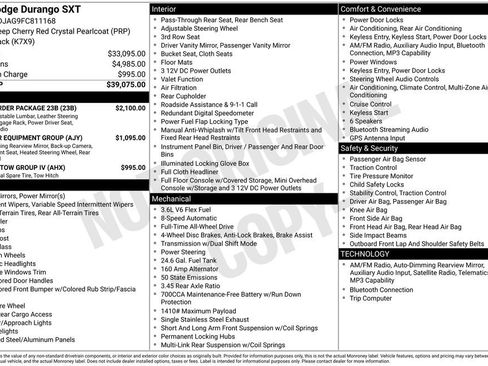 Used 2015 Dodge Durango SXT w/ Quick Order Package 23B image 7